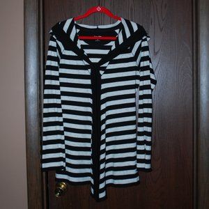 Calvin Klein Quick Dry Black/White Hooded Cardi XL